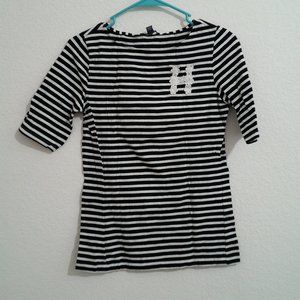 Tommy Hilfiger Black and White Striped Top